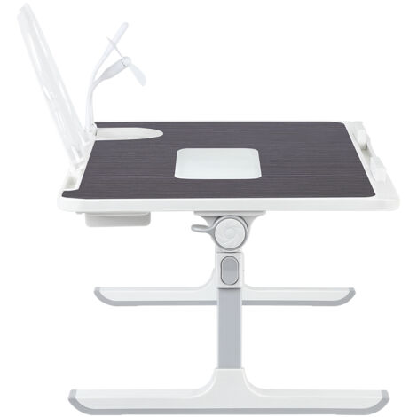 Mesa de cama para portátil, plegable, ajustable en altura y ángulo, ideal para sofá, estudio, lectura y escritura, Negro - 60 x 40 x 26-39 cm