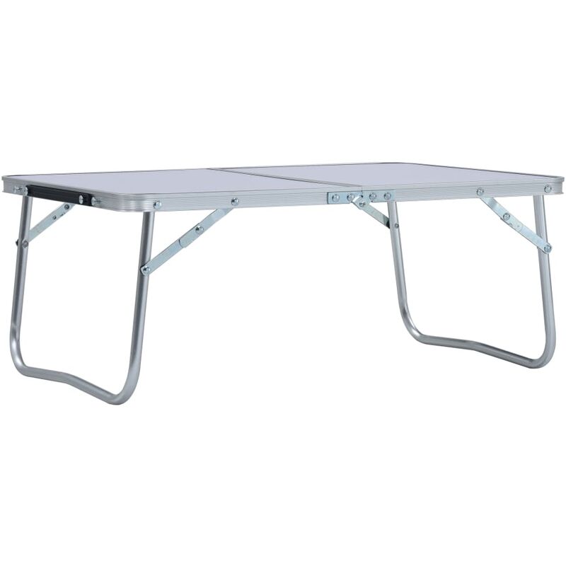 

vidaXL Mesa de camping plegable aluminio blanca 60x40 cm - Blanco
