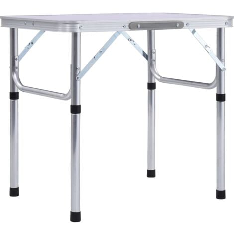 Mesa de camping plegable aluminio blanco 60x45 cm vidaXL
