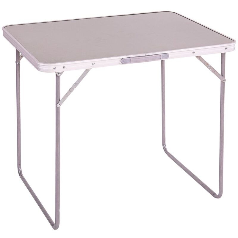 

Lolahome - Mesa de camping plegable de acero gris de 70x60x80 cm
