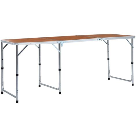 Mesa de camping plegable de aluminio 180x60 cm vidaXL