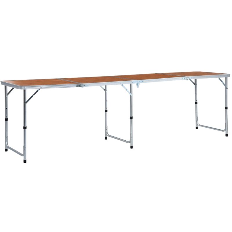

Vidaxl - Mesa de camping plegable de aluminio 240x60 cm - Marrón