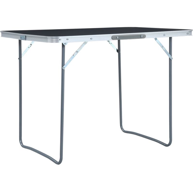 

Mesa de camping plegable de aluminio gris 120x60 cm