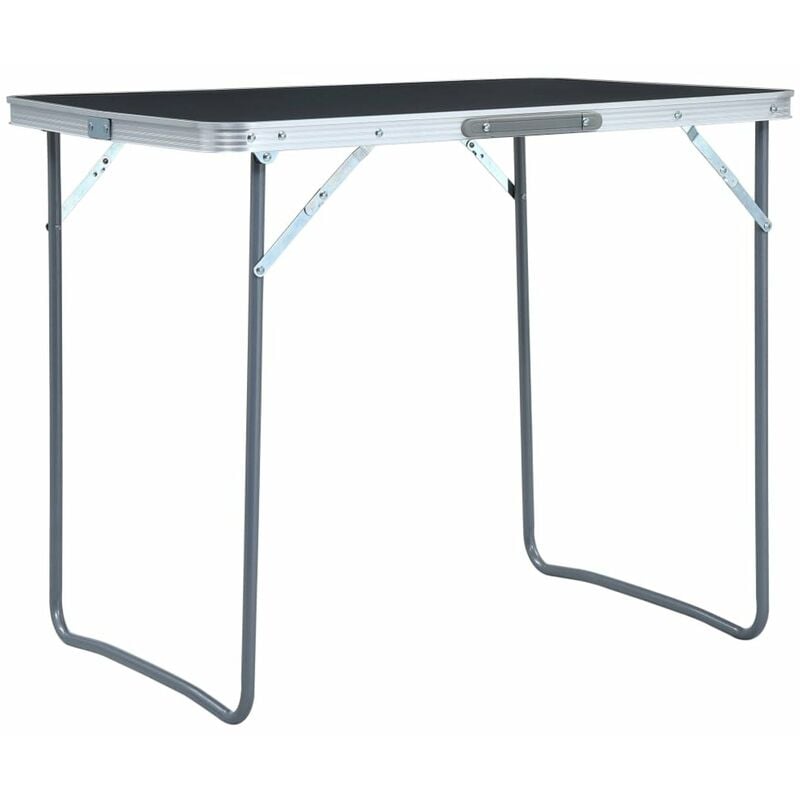 

Mesa de camping plegable estructura metalica gris 80x60 cm