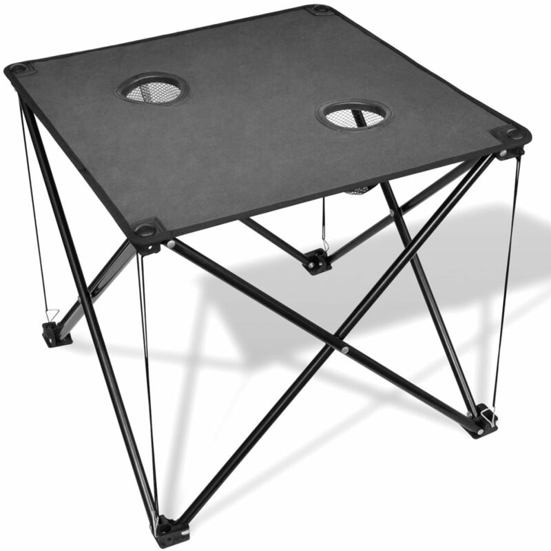 

Happyshopping - Mesa de camping plegable gris