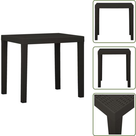 Mesa de camping - vidaXL Mesa de jardín de plástico gris antracita 79x65x72 cm - Mesa de jardín de plástico