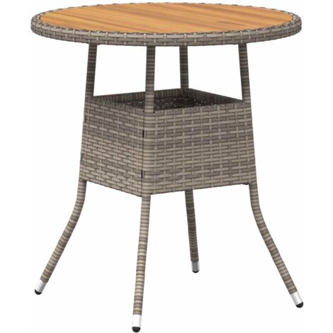 mesa de cena con almacenamiento Gris y Acacia 70 x 70 x 73 cm vidaXL