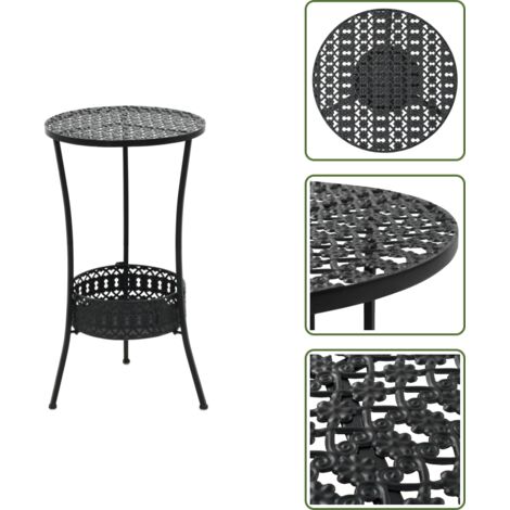 Mesa de cena - VidaXL Mesa bistró de metal negra 40x70 cm - Mesa de dos personas
