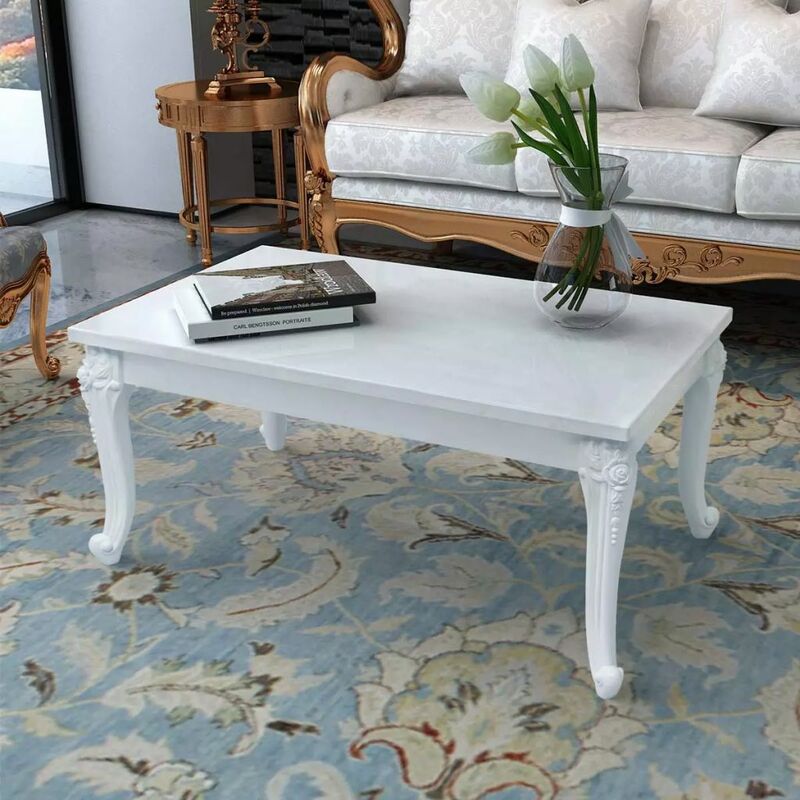 

Mesa de centro 100 x 60 x 42 blanco brillante