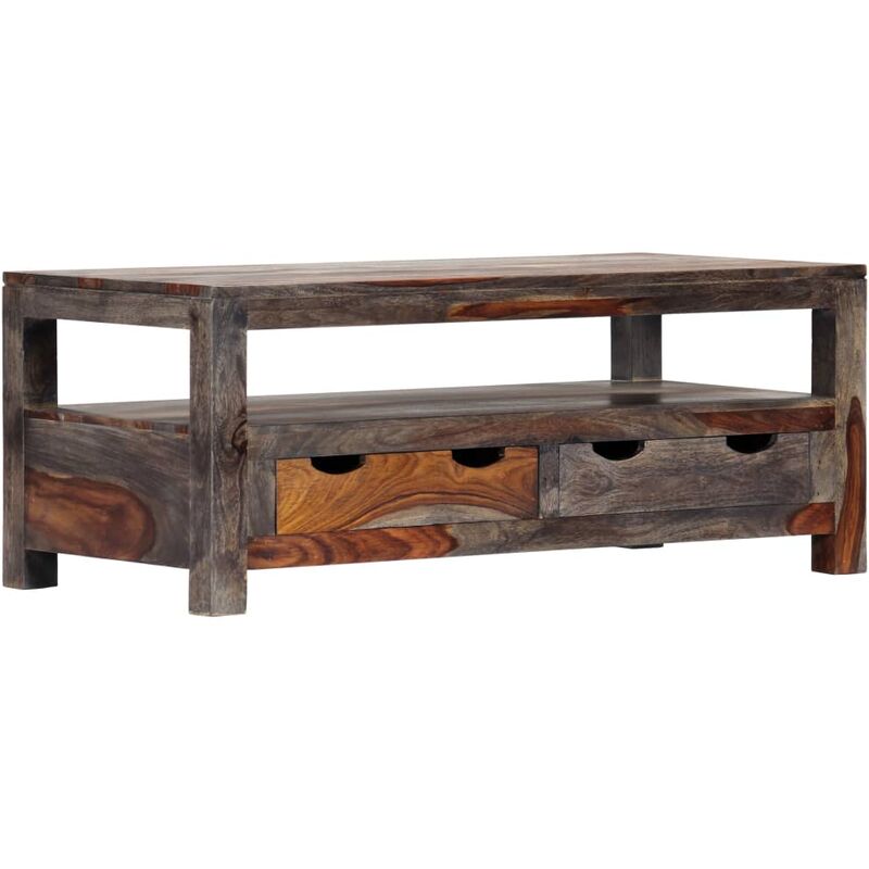 

Mesa de centro madera maciza de sheesham gris 100x50x40 cm - Gris - Vidaxl