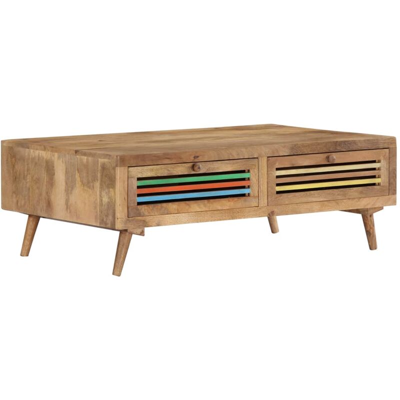 

Mesa de centro madera maciza de mango 100x60x30 cm - Marrón - Vidaxl