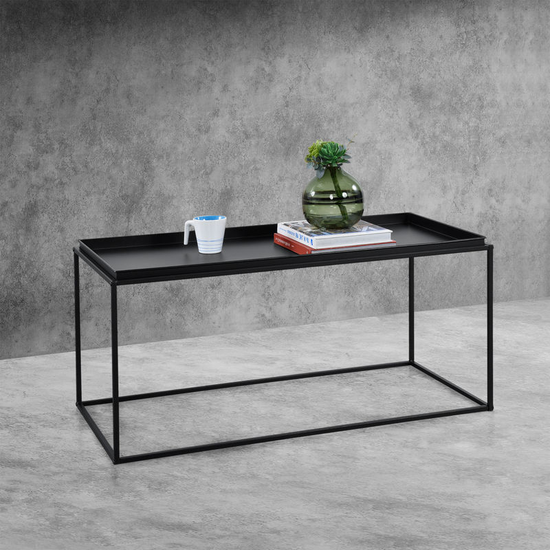 

Mesa de centro - 47cm x 100cm x 50cm - Mesa Auxiliar - Mesa Baja - Estructura de metal - Consola - Mesa de té - Mesa de Café - Resistente a los