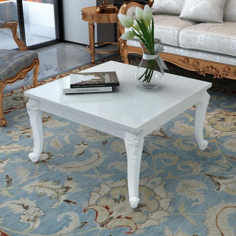 

Mesa de centro 80x80x42 cm blanco brillante