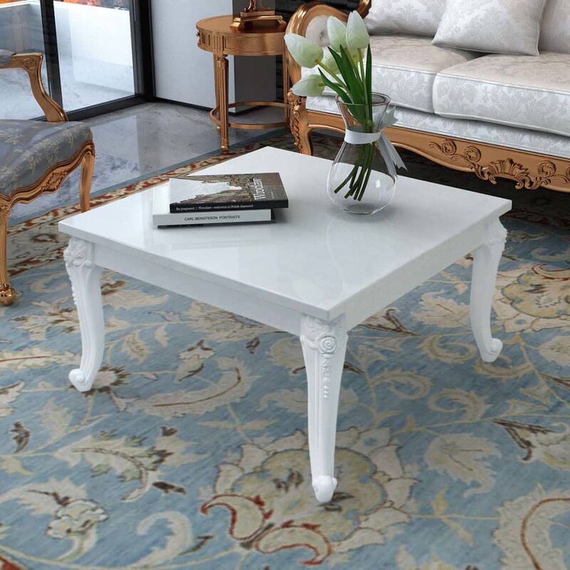 

Mesa de centro 80x80x42 cm blanco brillante - Blanco