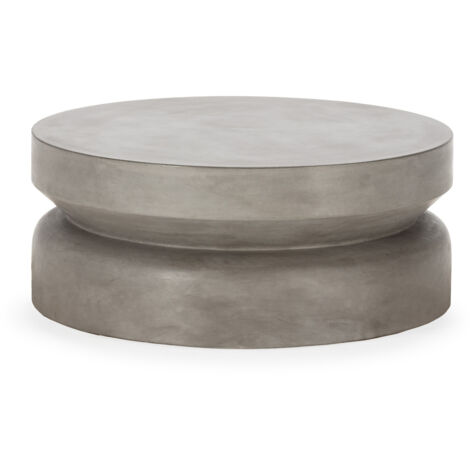 Mesa De Centro 91X91X37,5 Cemento Gris Antracita Oscuro