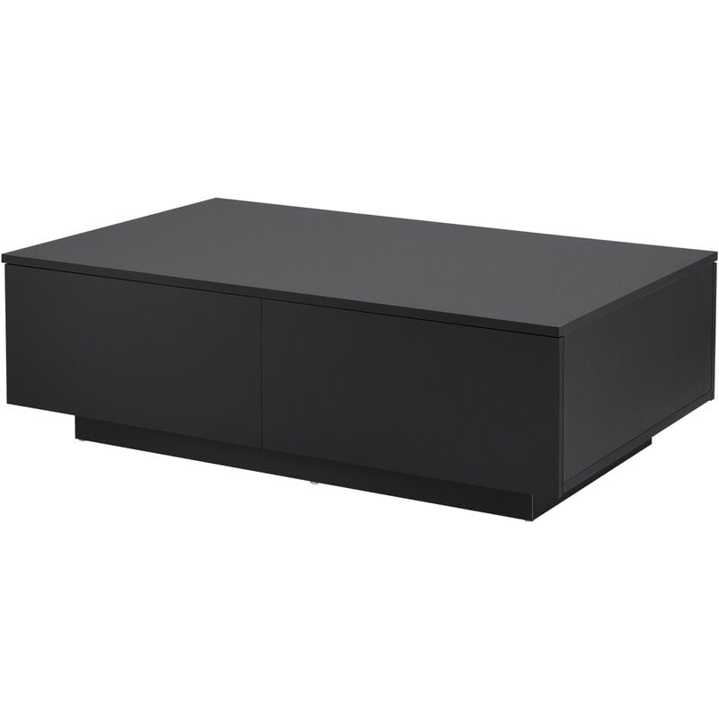 

Mesa de Centro - 95 x 60 x 31 cm - con 4 Cajones para Almacenar - Mesa Baja - Mesa de Salón - Auxiliar - Mesa de café - Negro mate