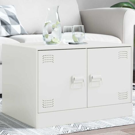 Mesa de centro acero blanco 67x50x44 cm vidaXL