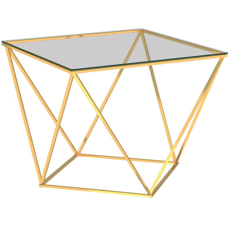 

Mesa de centro acero inoxidable dorada 80x80x45 cm