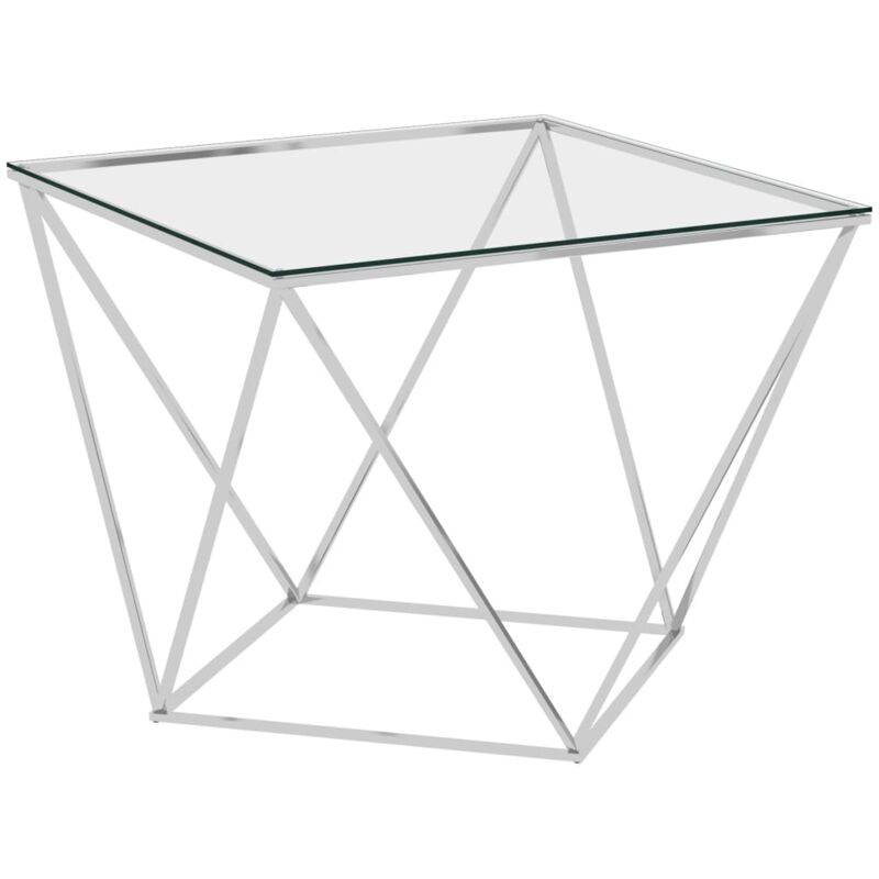 

Vidaxl - Mesa de centro acero inoxidable plateada 80x80x45 cm - Plateado