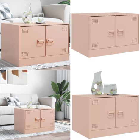 Mesa de centro acero rosa 67x50x44 cm - Acero rosa - Almacenamiento
