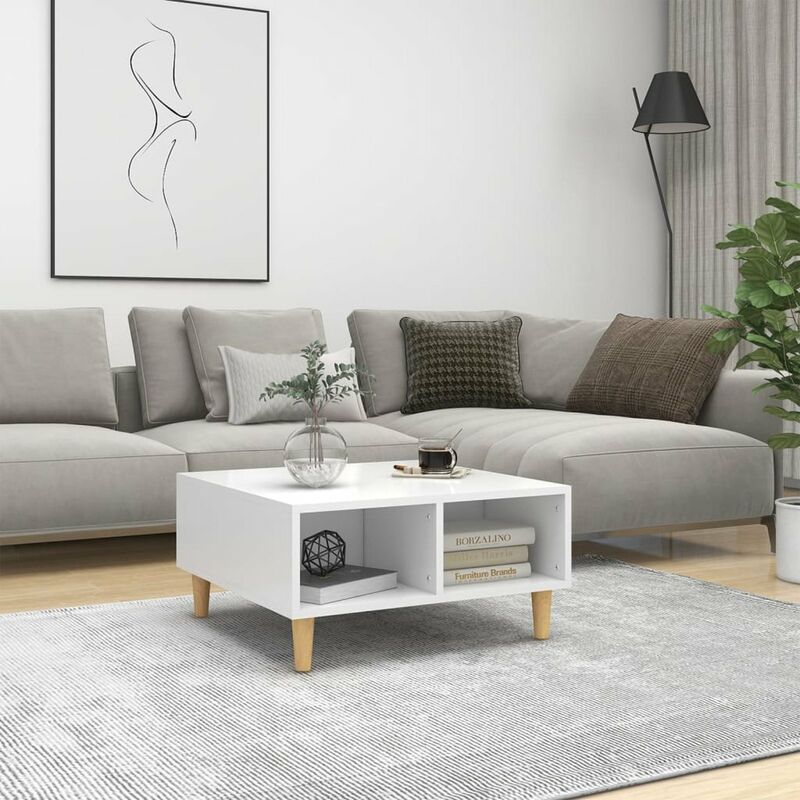 

Mesa de centro aglomerado blanca 60x60x30 cm