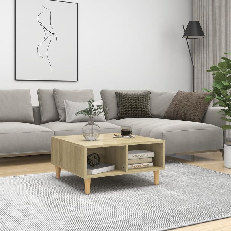 

Mesa de centro aglomerado color roble Sonoma 60x60x30 cm