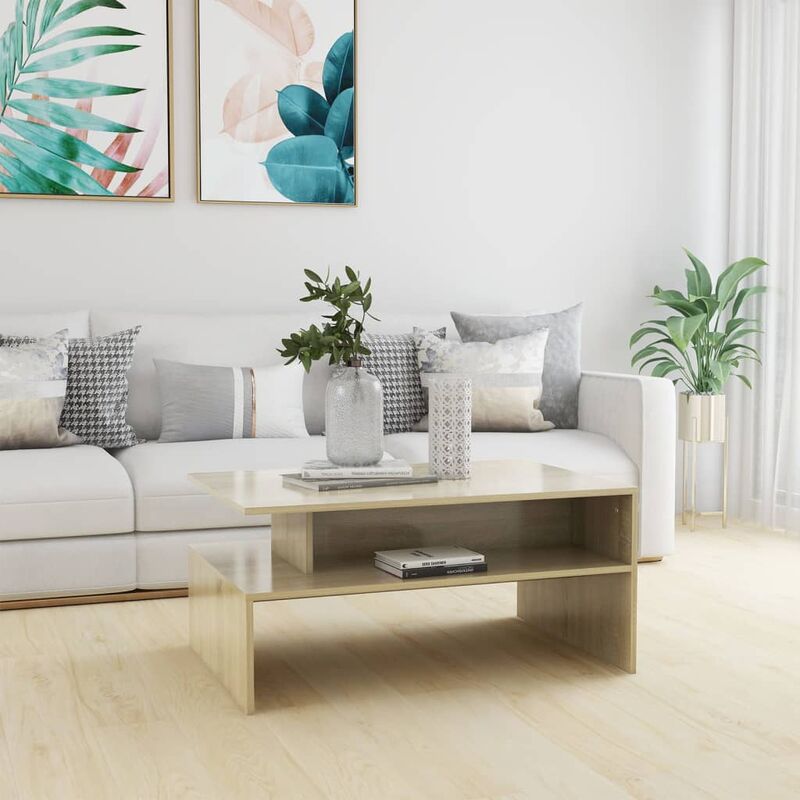 

Mesa de centro aglomerado color roble Sonoma 90x60x42,5 cm