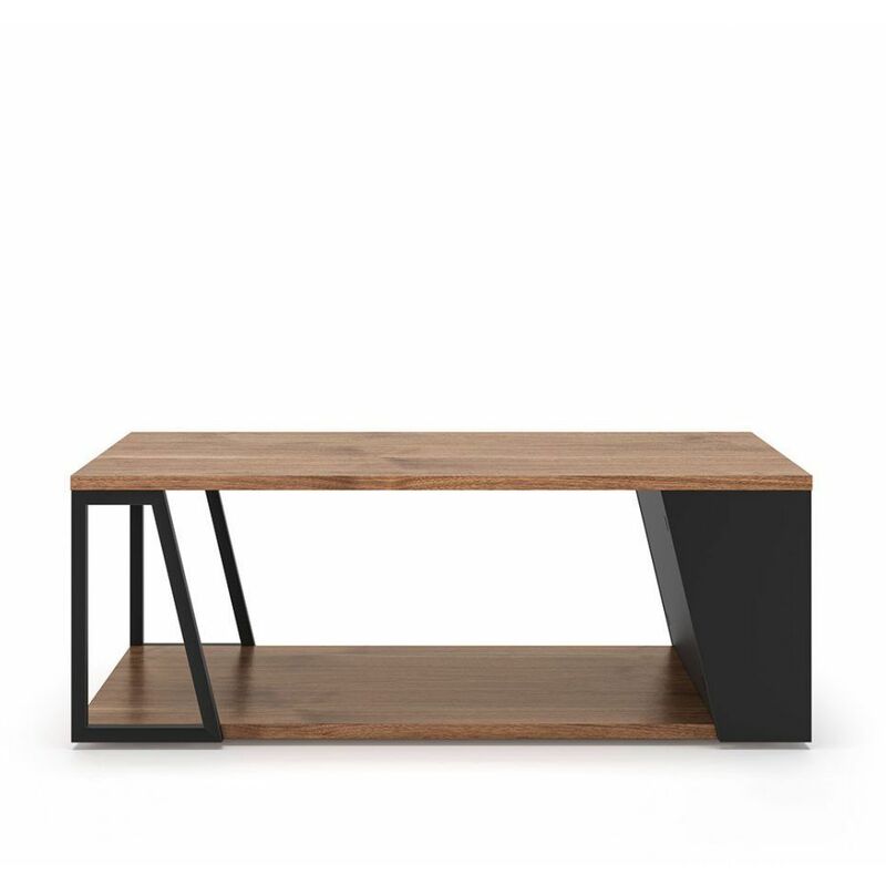 

Mesa de centro ALBI nogal y negro lacado, 100 x 36 x 55 - nogal y negro lacado