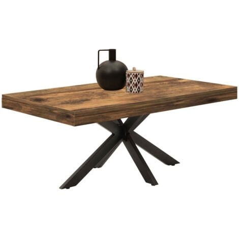 IDMARKET Tavolino rettangolare ALIX 110 cm con gambe in legno e ragno nero