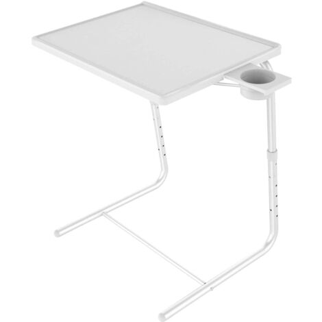 Mesa de centro, altura regulable, 71x52 cm, color blanco