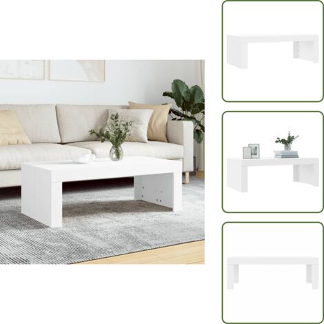 Mesa de centro blanca - vidaXL Mesa de centro madera de ingeniería blanco 102x50x36 cm - Mesa de centro elegante