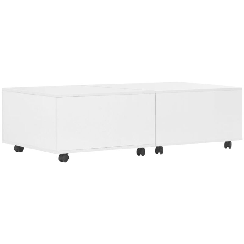 

vidaXL Mesa de Centro Blanco Brillante 120x60x35 cm - Blanco