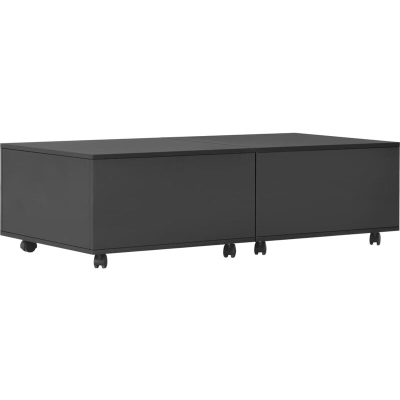 

vidaXL Mesa de Centro Negro Brillante 120x60x35 cm - Negro