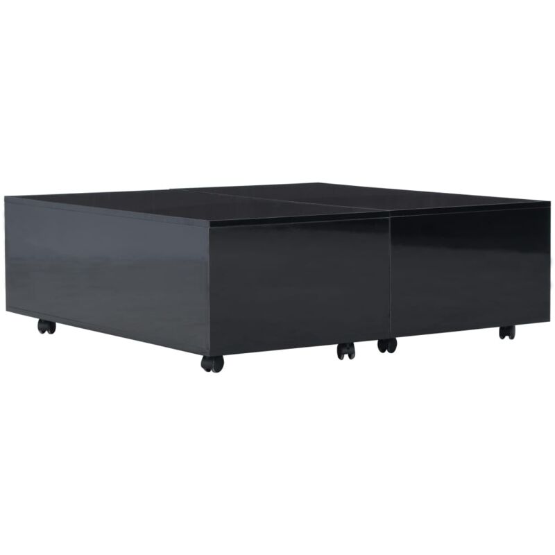 

Mesa de Centro Negro Brillante 100x100x35 cm - Negro - Vidaxl