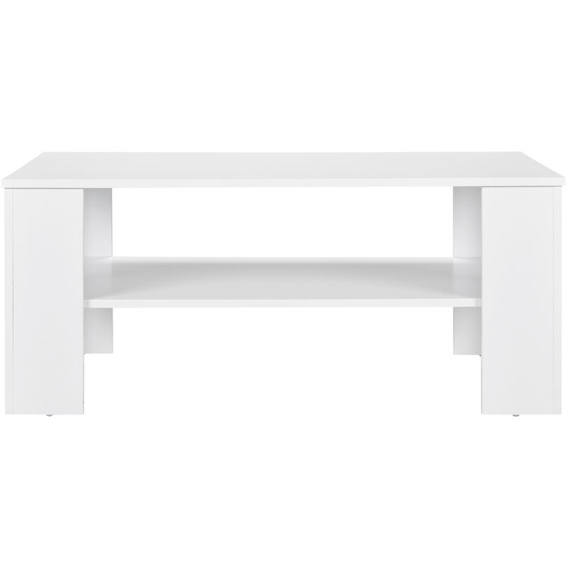 

Mesa de centro blanco mate 100 x 60cm mesa de sofá mesa auxiliar con bandeja