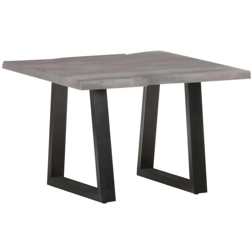 

vidaXL Madera Maciza Acacia Mesa de Centro Borde Natural 60x60x40 cm Gris - Gris