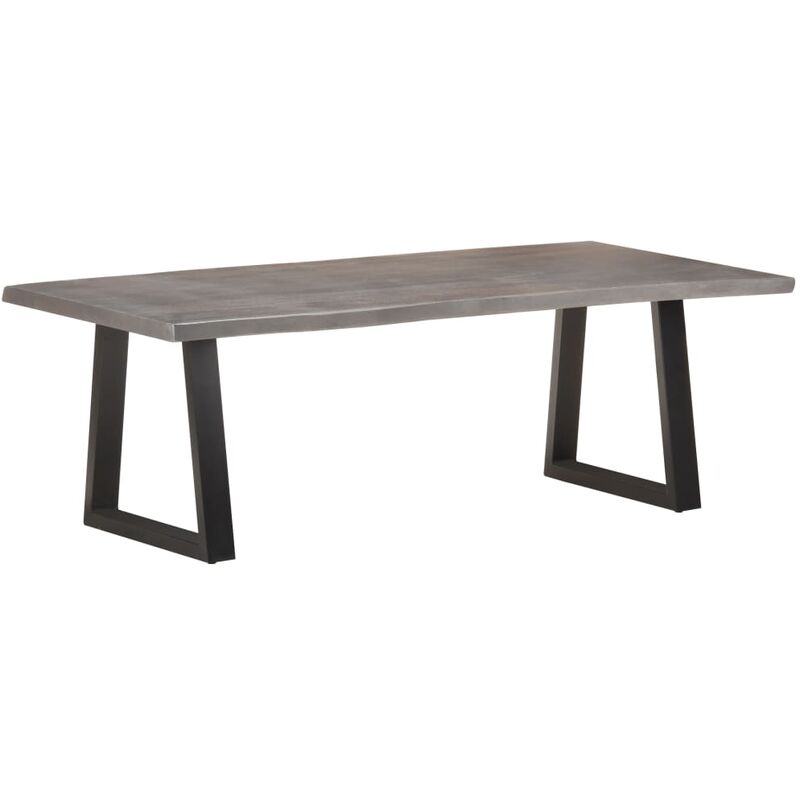 

vidaXL Madera Maciza Acacia Mesa de Centro Borde Natural 115x60x40 cm Gris - Gris