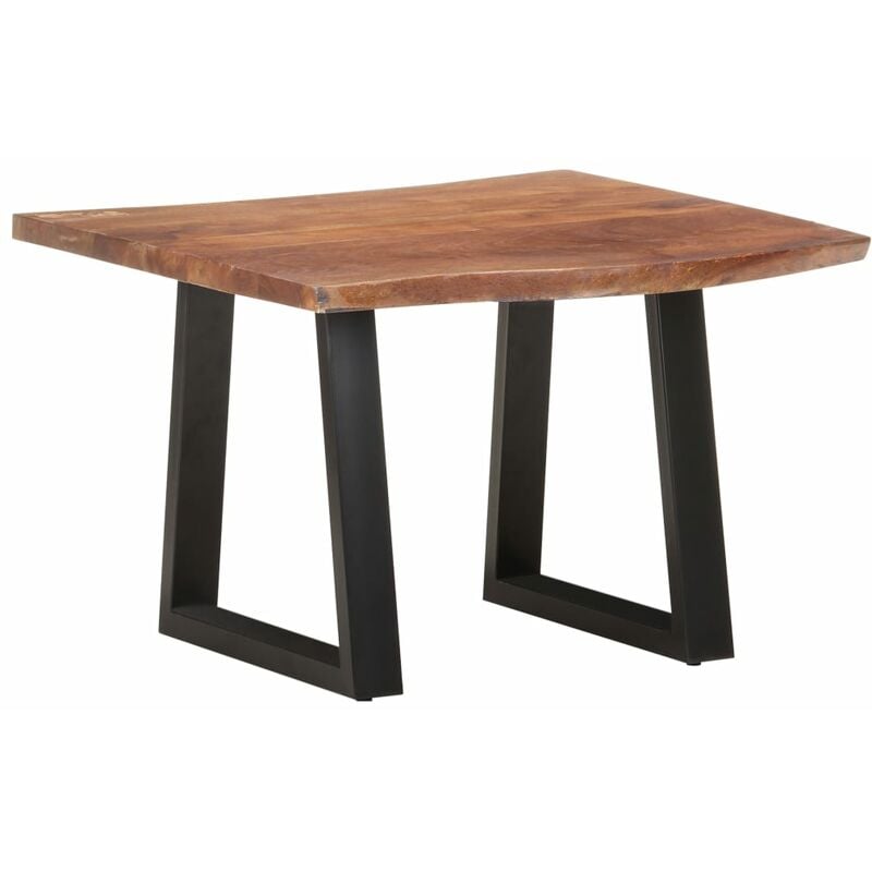 

Mesa de centro borde natural madera maciza acacia 60x60x40 cm
