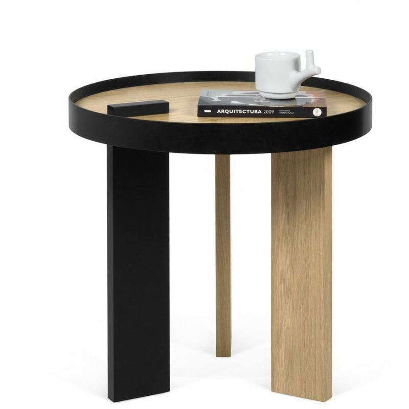 

Mesa de centro BRUNO 50 roble y negro, 50 x 50 x 50 - roble y negro