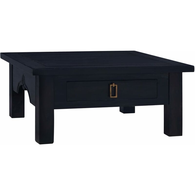 

Mesa de centro café negro claro madera de caoba 68x68x30 cm