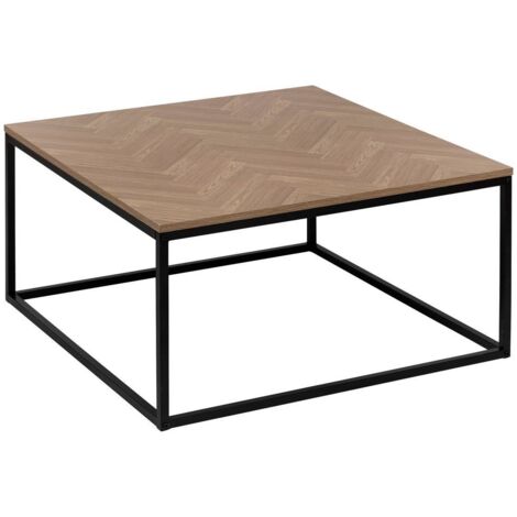 Mesa de centro chevrons efecto madera y negro 80x80cm - 5five