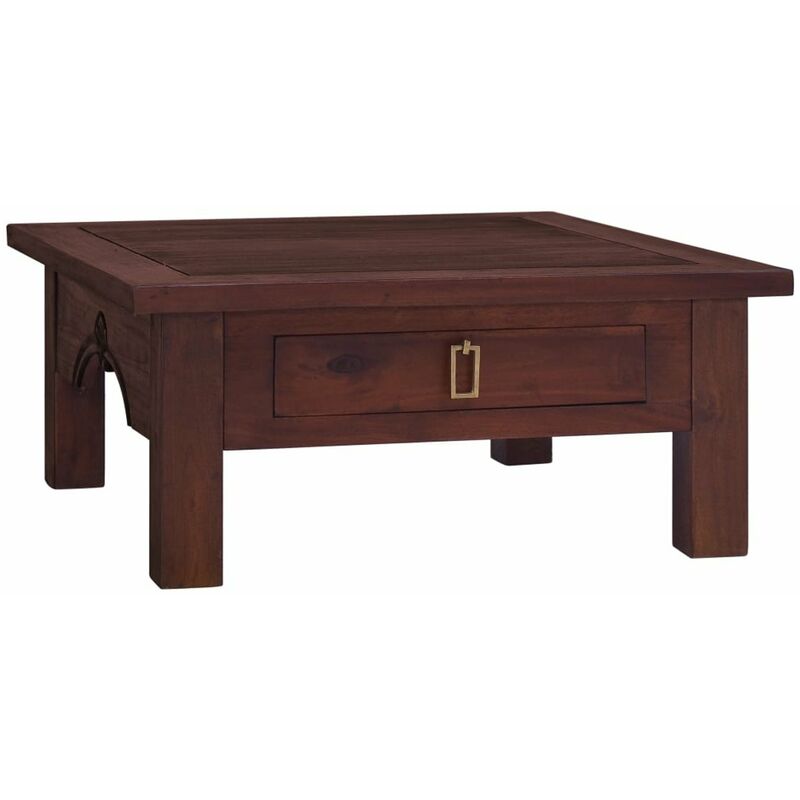

Mesa de centro clasica madera maciza caoba marron 68x68x30 cm