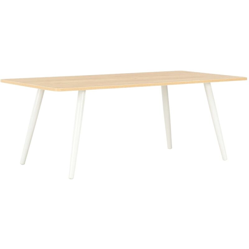 

Youthup - Mesa de centro color roble y blanco 120x60x46 cm - Blanco