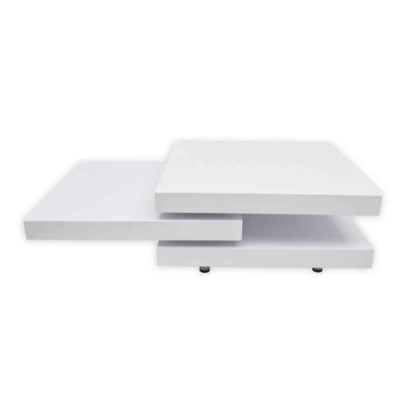 

Mesa de centro de 3 niveles blanco con brillo - Blanco - Vidaxl