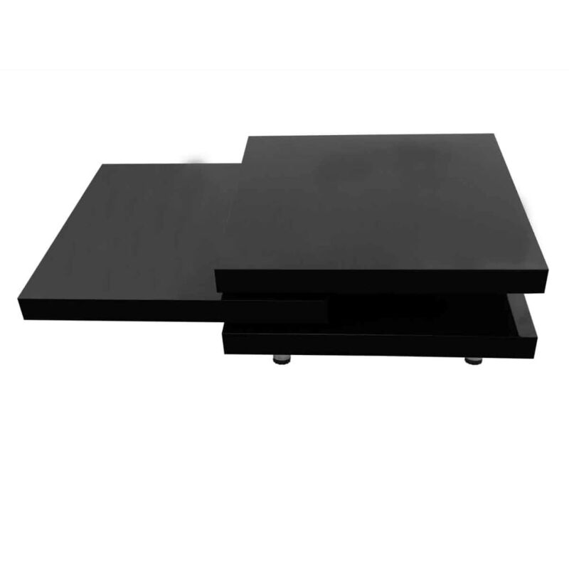 

Mesa de centro de 3 niveles negro con brillo - Negro - Vidaxl
