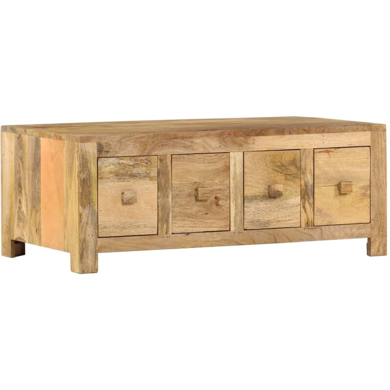 

Youthup - Mesa de centro con 4 cajones madera maciza de mango 90x50x35 cm - Marrón