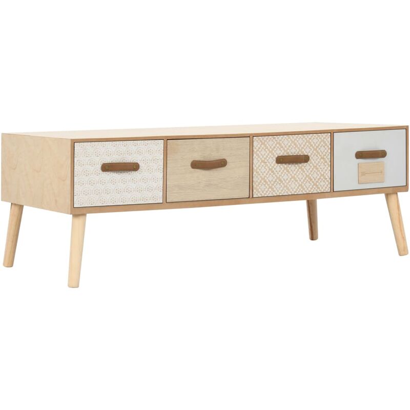 

Mesa de centro con 4 cajones madera maciza de pino 110x50x40 cm - Marrón