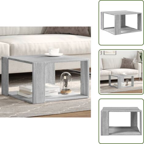 Mesa de centro con almacenamiento - vidaXL Mesa de centro madera de ingeniería gris Sonoma 51,5x51,5x30 cm - Mesa de centro para hogar