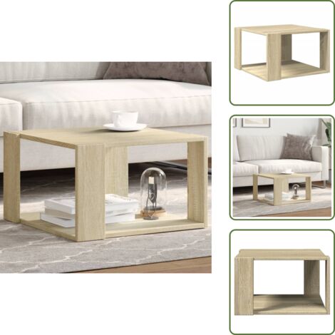 Mesa de centro con almacenamiento - vidaXL Mesa de centro madera ingeniería roble Sonoma 51,5x51,5x30 cm - Mesa de centro para hogar