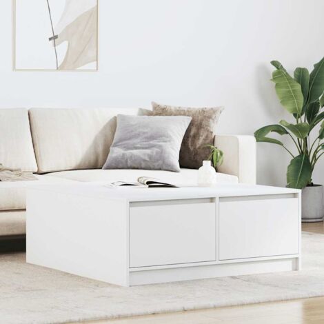 Mesa de centro con cajones blanca 100x100x40 cm vidaXL